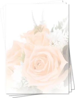 Produktbild von Motivpapier Briefpapier (Blumen-5165, DIN A4, 25 Blatt) - Bouquet aus wunderschönen lachsfarbenen Rosen