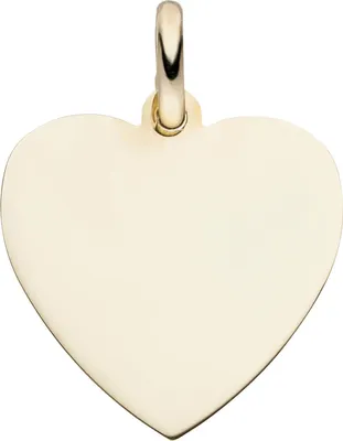Produktbild von Anhänger Gravurplatte Herz aus 333 Gold Gelbgold glänzend Halsschmuck Damen