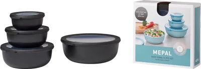 Obrázek produktu pro Mepal sada multi miska Cirqula kulatá plochá Nordic Black 4-dílná