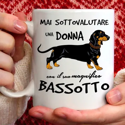 Keramik-Tasse Teckel 350 ml, spülmaschinenfest, mikrowellengeeignet