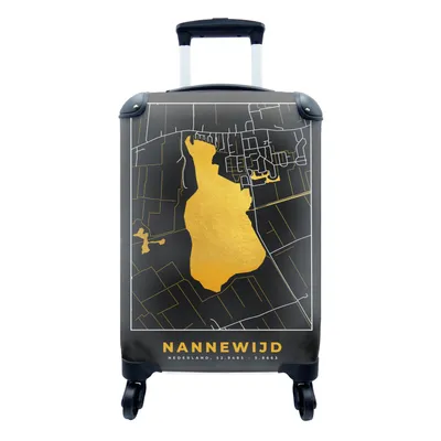 Obrázek produktu pro Kufr Příruční zavazadlo na kolečkách Malý cestovní kufr na 4 kolečkách Mapa - Mapa města - Nizozemsko - Nannewijd - Velikost kabiny < 55x40x23 cm a