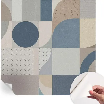 Produktbild von Selbstklebende Wandtapete - Dekorative Tapete für Wohnzimmer - Klebefolie für Wandbilder - Tapetenfolie für Wanddekoration - 250x250 cm - Geometrisches Mosaik