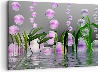 Produktbild von Bild auf Leinwand - Leinwandbild - Computer Grafik Blase - 100x70cm - Wand Bild - Wanddeko - Leinwanddruck - Bilder - Kunstdruck - Wanddekoration - Leinwand bilder - Wandkunst - AA100x70-2329