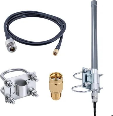 Productafbeelding van 868 MHz LoRa-antenne, 3 dBi, voor buitengebruik, met 1 meter RG58-kabel, geschikt voor IoT-toepassingen en gateways