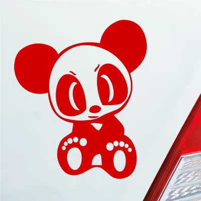 Produktbild von Auto Aufkleber Bad Panda Pandabär Bär Lustig 12x10 cm Rot Sticker Heckscheibenaufkleber