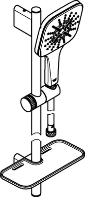 Immagine prodotto di Grohe Rainshower SmartActive Cube 130 Set de barre de douche 900 mm, 3 types de jets, 26587LS0, 26587LS0