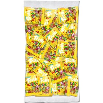 Produktbild von Trolli Wurrli Fruchtgummi Würmer 100x10g Beutel für Karneval oder Party, 1000g