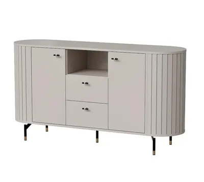 Produktbild von Kommode ZAVEN I, Sideboard mit 2 Schubladen und 2 Türen, Wohnzimmerschrank mit Stauraum, Moderne Anrichte für Wohnzimmer, Esszimmer und Flur, Kaschmir