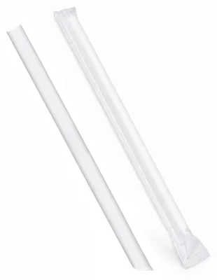 Produktbild von 200x Mehrwegtrinkhalme für BUBBLE TEA JUMBO transparent einzeln gehüllt 20cm Ø12 mm