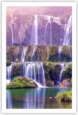 Produktbild von Poster - Poster ohne Rahmen - Wasserfall Natur - 61x91,5 cm - Wand Bild - Wanddeko - Wandbilder - Kunstposter - Wandposter - Bilder - Kunstdruck - Wanddekoration - Wandbild - P2XPA61x91-3893