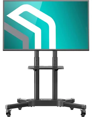 Zdjęcie produktu dla Stojak pod telewizor na kółkach - 32-65 cala - Regulacja wysokości - Czarny - Do 45 kg