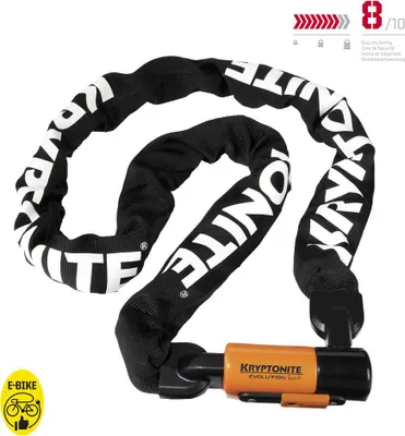 Produktbild von Kryptonite Evolution 1016 Mini Integrated Chain 5,25'' 10x1600mm Orange/Black Kette-Schloss