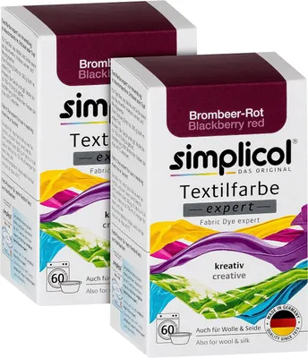 Productafbeelding van Simplicol Textielverf expert braam-rood 1706 - 2-pack: kleur voor creatief - Eenvoudig verven in de wasmachine of handmatig - 150 g - 2-pack