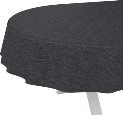 Produktbild von Tischdecke Wachstuch Einfarbig Anthrazit Robust Wasserabweisend Oval Breite 140 cm Länge 160 cm