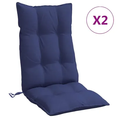 Produktbild von vidaXL Hochlehner-Auflagen 2 Stk. Marineblau Oxford-Gewebe