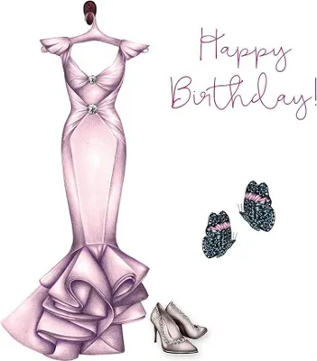 Image de Carte d'anniversaire Swarovski robe sans texte