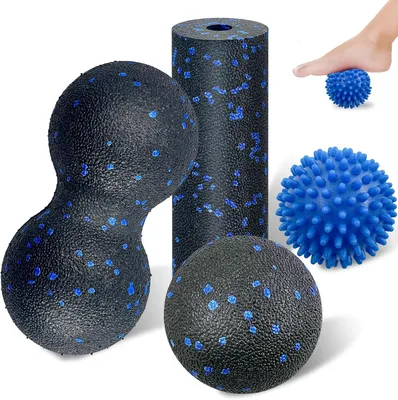 Obrázok produktu pre Sada masážnych loptičiek 4 kusy, fascia loptičky, duoball, ježková loptička, pre hlbokú tkanivovú masáž