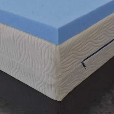 Productafbeelding van Visco-elastische toplaag 160 x 190 x 5 cm - Matrasbeschermer van traagschuim met geldeeltjes en een luchtcirculatiesysteem, ergonomische matrasbeschermer