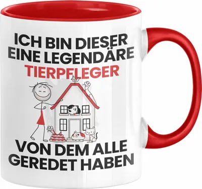 Produktbild von Tierpfleger Geschenk Tasse Lustige Geschenkidee Geburtstag für Tierpfleger Ich Bin Dieser Legendäre Tierpfleger Von Dem Alle Geredet Haben Kaffee-Becher (Rot)