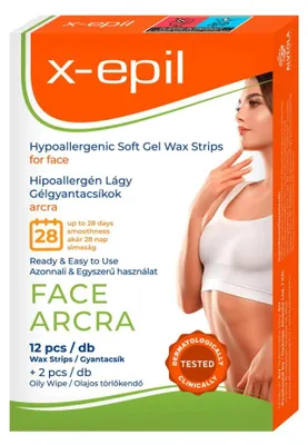 Immagine prodotto di X-epil Premium Strisce di cera gel morbida e sensibile per il viso (Premium 12 pezzi)