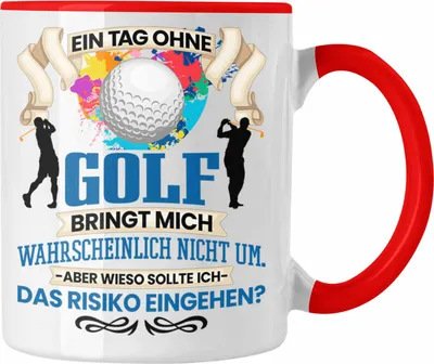 Produktbild von Trendation - Golf Tasse Geschenk für Golf-Spieler Lehrer Coach Lustiger Spruch Geschenkidee (Rot)