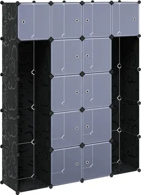 Produktbild von vidaXL Modularer Schrank mit 14 Fächern schwarz/weiß 37x146x180,5cm