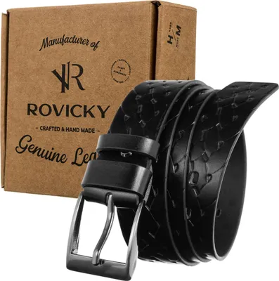 Obrázek produktu pro Factory Price Pánský kožený pásek - ROVICKY Barva: černá, Velikost: 115
