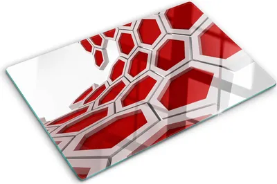 Produktbild von Tulup Glas Herdabdeckplatte - 80x52 cm - Glaskeramikkochfeld-Abdeckung Spritzschutz Glasabdeckplatte - Einteilig - Kunst: Modern & Klassisch - 3D-Abstraktion - Rot