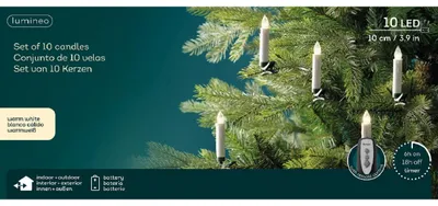 Produktbild von LED Kerzen Dauerbetrieb Outdoor dia1.5cm H.10cm 1L weiß/warmes weiß