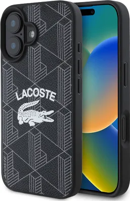 Zdjęcie produktu dla Etui Lacoste Monogram Vintage Logo MagSafe do iPhone 16 czarny