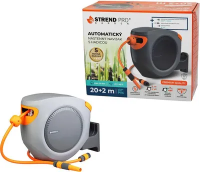 Produktbild von Aufroller Strend Pro Premium, für Wandmontage, automatisch 1/2", mit Gartenschlauch L-20+2 m