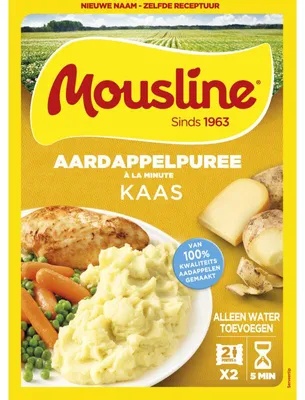 Produktbild von Mousline Aardappelpuree mit Käse, 160 g – cremige Kartoffelpüree-Mischung