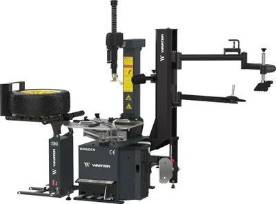 Produktbild von W860CS - WARTER PROFI Reifenmontiermaschine Kippsäule mit Doppel Hilfsarm 2 Stufig mit Reifenheber