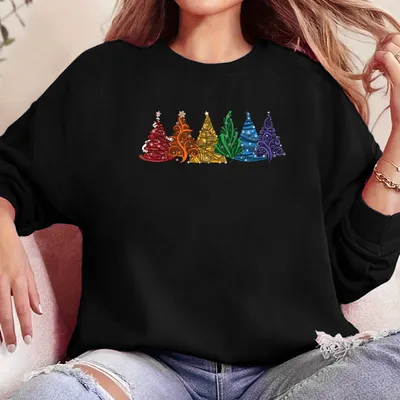 Obrázek produktu pro Dámská fleecová vánoční mikina Xmas Sweater Dámský vánoční svetr, černá, 2XL