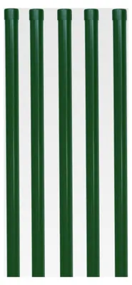 Produktbild von 5 Metall-Zaunpfosten Ø 34 mm 1425 mm – Gartenzaunpfosten Grün RAL 6005 – Set für 1,2 m Schweißgitterzaun – Pulverbeschichtet mit Kunststoffkappe