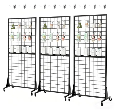 3er-Pack Gitterwandständer 2x5,5 Fuß mit 20 Haken