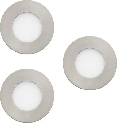 Produktbild von FUEVA-Z Einbauleuchte Einbaulampe Deckenlampe Deckenleuchte - H2,6 x Ø8,5 cm - nickel-matt - 3X2,8W inkl.