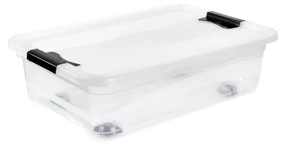 Aufbewahrungsbox mit Rollen, 59,5 x 39,5 x 18 cm, 28 l, transparent
