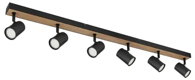 Produktbild von Deckenleuchte, Metall, Holzoptik, 6-Flammig