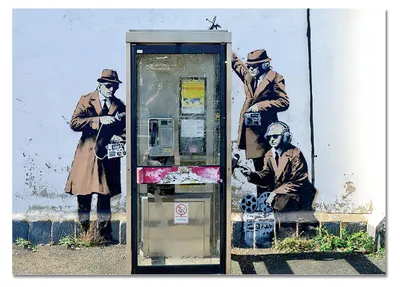 Produktbild von Giallobus - Abhören von Telefonzellen - Banksy - 140L x 100B cm - Bild - Acrylglas