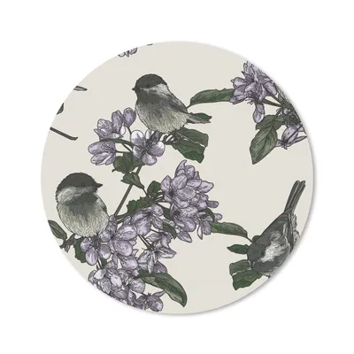 Produktbild von MuchoWow® Mauspad Mousepad Vogel - Blume - Muster 20x20 cm - Mousepads - Maus Mat - Pad - Mausunterlage - Schreibtischmatte