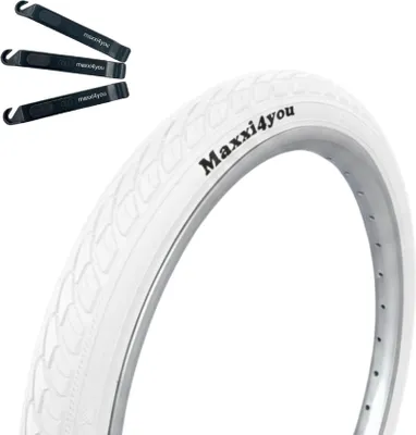 Image de Pneu de vélo Maxxi4you 1 x HY-159 en blanc 47-406 (20 x 1.75) y compris démonte-pneu maxxi4you