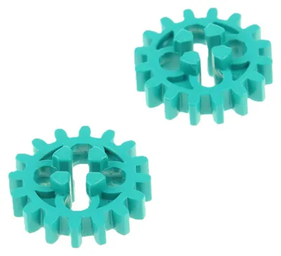 Produktbild von 2x Lego Technic Zahnrad Z16 dunkel türkis Zahnräder 16 Zähne Rad 4120111 4019