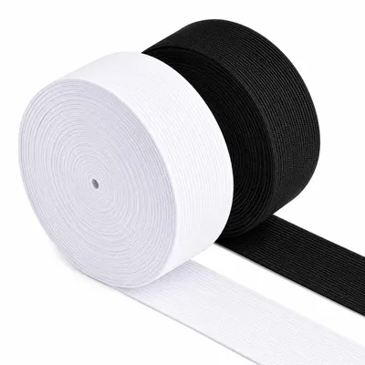 Nähgummi 30 mm breit, 20 m, schwarz/weiß, elastisch