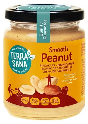 Productafbeelding van TerraSana Pindakaas fijn zonder zout (250 gr)