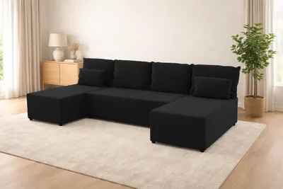 Zdjęcie produktu dla Narożnik KUBO U FIT z funkcją spania i pojemnikiem na pościel sofa narożna