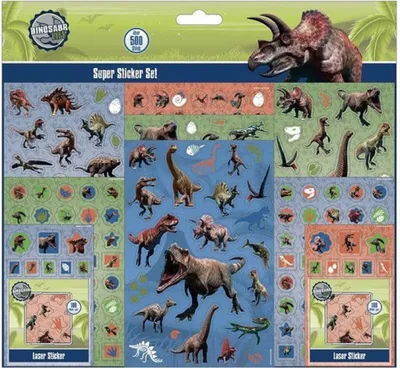 Obrázek produktu pro Sada samolepek s dinosaury, 500 kusů