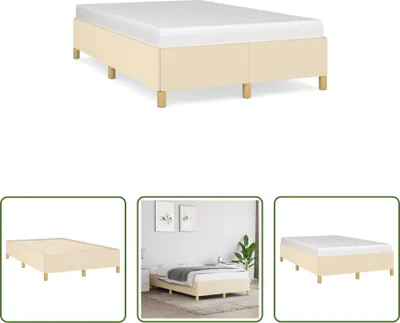 Produktbild von The Living Store Bettgestell Creme 120x190 cm Stoff