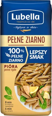 Zdjęcie produktu dla Lubella Pełne Ziarno Makaron pióra penne 400 g