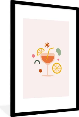 Produktbild von MuchoWow® Gerahmtes Poster Cocktail - Sommer - Zitrusfrüchte 60x90 cm - Poster mit Schwarzem Bilderrahmen Wandposter Rahmen Foto Bilder - Dekoration - Wandposter Wohnzimmer - Hochwertig